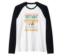 Cumpleaños Vintage de 1980 I m So Glad I Grew Up In The 80's Camiseta Manga Raglan