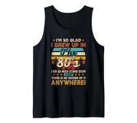 Cumpleaños Vintage de 1980 I m So Glad I Grew Up In The 80's Camiseta sin Mangas