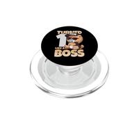 Cumplido 1 año como un Jefe Primer cumpleaños león niño niña niños PopSockets PopGrip para MagSafe