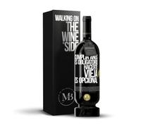 «Cumplir años es obligatorio hacerte vieja es opcional» Mensaje en una Botella. Vino Tinto Premium Reserva 12 Meses MBS Martín Berasategui System + Gift Box. Etiqueta Negra PERSONALIZABLE