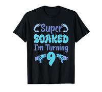 Cumplo 9 años Water Soaker Birthday Squirt Blaster Bday Camiseta