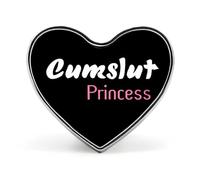 Cumslut - Broche de princesa con forma de corazón, alfileres de solapa, corbata, traje de vestir, accesorios de boda, cumpleaños, para hombres y mujeres, Love form, Metal