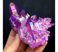 Cúmulo De Cristal Colorido Natural Siete Arcoíris Galvanoplastia Piedra De Cristal Decoraciones Artesanales Para El Hogar,Racimo De Amatista,90-100g