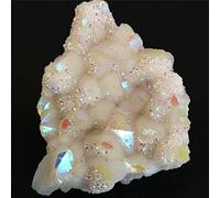 Cúmulo de cristal de aura de ángel blanco natural galvanoplastia revestimiento de titanio cuarzo racimo de piedra regalos curativos espécimen decor-40g_