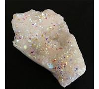 Cúmulo de cristal de aura de ángel blanco natural galvanoplastia revestimiento de titanio cuarzo racimo de piedra regalos curativos espécimen decor-65g_