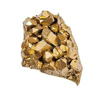 Cúmulos de, Geoda de, Cúmulos de cristales dorados electrolíticos