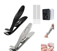 Cumulus Clipmaster Pro, Juego de cortaúñas de acero inoxidable, cortaúñas ergonómico con cabeza en ángulo para personas mayores, cortaúñas con cabeza en ángulo grande (Black set+Silver set)