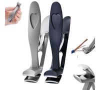 Cumulus Clipmaster Pro, Juego de cortaúñas de acero inoxidable, cortaúñas ergonómico con cabeza en ángulo para personas mayores, cortaúñas con cabeza en ángulo grande (Black+Silver)