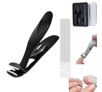 Cumulus Clipmaster Pro, Juego de cortaúñas de acero inoxidable, cortaúñas ergonómico con cabeza en ángulo para personas mayores, cortaúñas con cabeza en ángulo grande (Black set)