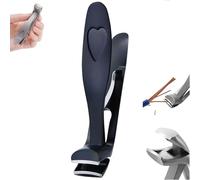 Cumulus Clipmaster Pro, Juego de cortaúñas de acero inoxidable, cortaúñas ergonómico con cabeza en ángulo para personas mayores, cortaúñas con cabeza en ángulo grande (Black)