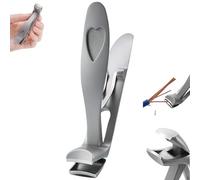 Cumulus Clipmaster Pro, Juego de cortaúñas de acero inoxidable, cortaúñas ergonómico con cabeza en ángulo para personas mayores, cortaúñas con cabeza en ángulo grande (Silver)