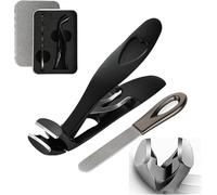 Cumuul Clipmaster Pro, cortaúñas ergonómico con cabeza angulada para personas mayores, cortaúñas Shirem, cortaúñas Cumuul para personas mayores, uñas gruesas para hombres y mujeres (negro, 1 juego)
