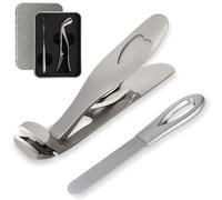 Cumuul ClipMaster Pro, Dotmalls Cumuul ClipMaster Pro, Cortauñas ergonómico de cabeza angulada para personas mayores, Cortauñas angulado para personas mayores uñas gruesas (Plata)