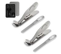 Cumuul ClipMaster Pro, Dotmalls Cumuul ClipMaster Pro, Ergonomic Angled Head Senior Toenail Clipper, Angled Nail Clipper for Seniors Thick Toenails (Silver*2)