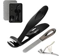 Cumuul Clipmaster Pro, Libiyi Clipmaster Pro, cortaúñas ergonómico con cabezal en ángulo for personas mayores, nuevo cortaúñas alemán mejorado 2024(1set Black)