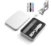 Cumuul - Cortaúñas Cumulus con recogedor, ultra afilado y resistente, cortaúñas de manos y pies, cortaúñas profesional extra grande y resistente, acero inoxidable (plateado)