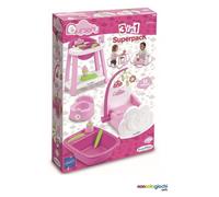 Cuna 3 En 1 Silla De Paseo Bañera Muñeca 7600002888 Smoby -Nuevo-Italia