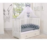 Cuna bebé Lorenzo/ vestida completa con cajón - COLOR : gris oscuro, Relleno Nordico: No