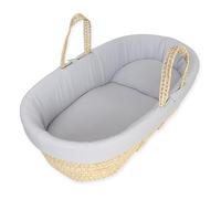 Cuna Bebé Muselina Algodón Orgánico, Completa, Moisés, Vestidura, Colchón Plastificado Antiahogo, Colchita y Almohada. 100% Nacional. (Gris)