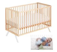 Cuna Colecho de Bebé Koala Estilo Nórdico Natural 120x60 cm, de Madera de Haya, con Kit Colecho Incluido CoolDreams