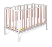 Cuna Colecho de Bebé Laponia Estilo Nórdico Infantil en Color Natural 120x60 cm, de Madera de Haya, con Colchón Ternum y 4 Ruedas con Freno CoolDreams