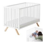 Cuna colecho de Bebe Nuru. Incluye Kit colecho para unirla a la Cama con Seguridad. Cuna Bebe 120x60 para Recien Nacidos con normativa Europea y con Pintura al Agua sin tóxicos CoolDreams