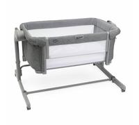 Chicco Next2Me Magic EVO Cuna Bebé Lado de la Cama, con Modo Mecedora, Inclinable, Barandilla Abatible, Altura Ajustable, 4 Ruedas, Colchón y Bolsa de Viaje Incluidos, Gris Oscuro