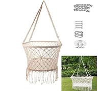 Cuna colgante de macramé con asiento oscilante para decoración de guardería de bebés y niños pequeños, incluye accesorios