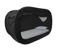 Cuna con tienda de campaña, 190 x 90 x 100 cm, tienda de campaña desplegable con bolsa de almacenamiento, cama transpirable para 2 personas, tienda de campaña para adultos o niños, color negro