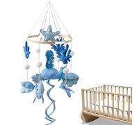 Cuna De Bebé - Baby Crib Mobile | Decoración De Viveros Móviles De 50x23cm | Campaña De Cama Temática Marina Hangible Para Nuevos Padres Decoradores De Cochecito Proveedor De Cuidado Infantil Para Niñ