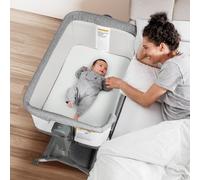 Cuna de bebé, moisés para bebé, cuna de noche, cama portátil ajustable 3 en 1 para recién nacidos y bebés, artículos esenciales para recién nacidos, color gris