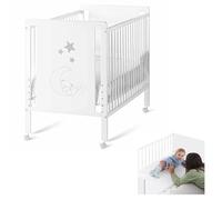 Cuna de Madera para Bebé Indi 120x60 y Kit Colecho para Fijar la Cuna en la Cama. Pintura al Agua sin Tóxicos, Protección Total para el Bebé. Válida de 0 a 3 ó más años. CoolDreams CoolDreams