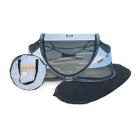 Cuna de Viaje Deryan para Bebés con Colchón - Desde el Nacimiento hasta los 2,5 Años - Tienda Pop Up para Bebés Que se Monta en 2 Segundos - Incluye Mosquitera y Bolsa de Viaje - 120x75x50cm (Azul)