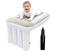 Cuna de viaje inflable para niños - Cojín portátil para avión con bomba de aire, apto para asientos de avión y asiento de coche, ideal para dormir en viajes, colchón de aire para niños y niñas