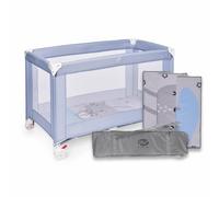 ms BabyWorld - Basic - Cuna de Viaje para niños | 120x60 cm | Desde 0+ Meses hasta 15 kg | Colchón y Bolsa Transporte Incluidos | Plegado y Montaje Fácil | Estructura Ligera y Estable (Azul)