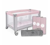 ms BabyWorld - Basic - Cuna de Viaje para niños | 120x60 cm | Desde 0+ Meses hasta 15 kg | Colchón y Bolsa Transporte Incluidos | Plegado y Montaje Fácil | Estructura Ligera y Estable (Rosa)
