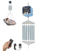 Cuna eléctrica de plumas para bebé, capacidad de carga de 19 kg, 7 muelles, columpio eléctrico para bebé, control de 9 velocidades, 6 temporizadores, controlador de cuna para bebé