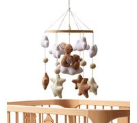 Cuna móvil - luna nubes estrellas | Campana infantil colgando campana de cama, móvil bebé conejo marrón, para, relajarse y jugar para la cuna, dormitorio, habitación
