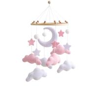 Cuna móvil para bebé, carillones de viento para bebé, cama de bebé, móvil con nubes, campana de cama para bebé, niña, colgante para cuna de bebé, niños y niñas