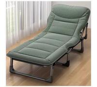 Cuna plegable de camping con almohada, tumbona portátil para patio, playa, oficina, siesta, tomar el sol, 190 x 68 cm