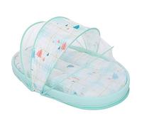 Cuna Plegable para Recién Nacido, Cuna Antiinsectos, Antideformación, Celosía de Alta Densidad, Transpirable, Compacta, Estructura Sólida para Uso Doméstico (Azul)