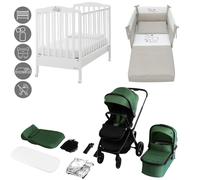 Cuna Web Completa con Cochecito 2 en 1 Isbjiorn Verde Azzurra Design