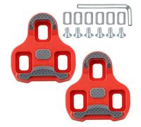 Cuñas de bicicleta para Look Keo, antideslizantes con función de memoria de posición, con pedales de bicicleta roja 9°, kit completo de tornillos, arandelas y llave Allen para zapatos de 3 agujeros