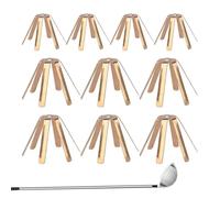 Cuñas de eje de de golf, latón, 10 piezas, 6 patas, 2,5 x 2,5 x 3 cm, fundas universales para palos de golf, kit de cuñas, adaptador ajustable, espaciadores de precisión, accesorios de reparación