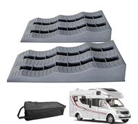 Cuñas de goma para neumáticos, bloques de nivelación para campistas, calzos de rueda de acero resistente, 2 estabilizadores multifuncionales para remolque de viaje, suelo , bloques de rampa