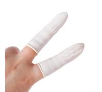 Cunas de látex para dedos de 100 unidades para protección de dedos en montaje electrónico, comunicación, industria de semiconductores, arte de uñas y aplicaciones de manualidades (blanco)
