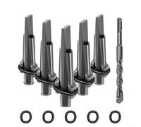 Cuñas divisoras de roca de acero tratado térmicamente con broca SDS diseñadas para dividir piedras duras en construcción al aire libre y uso en canteras (juego de brocas de 16 mm)