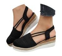 Cuñas Esparto Mujer Sandalias Verano Alpargatas Valencianas Esparteñas Vestir Sandals Elegantes Zapatos Cuña Baja Calzado Plataforma Zapatillas Cerradas por Delante Manoletinas Comodas Shoes Sapatos