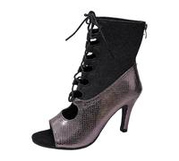 CuñAs Mujer Toe Stiletto High Heels With Shiny Leather Lace Up Mid Top Casual Hollow Out Sandals (38)