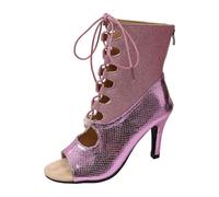 CuñAs Mujer Toe Stiletto High Heels With Shiny Leather Lace Up Mid Top Casual Hollow Out Sandals (Purple, 39)